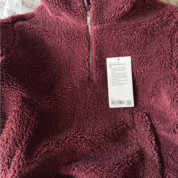 Lululemon Textured Fleece 1/2 Zip Hoodie Size 10 EUC - Picture 9 of 10